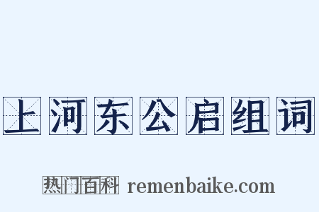 上河东公启组词是什么意思的图片